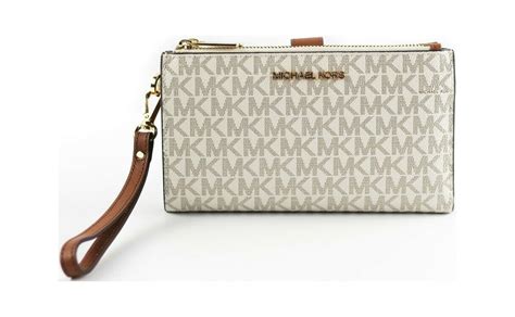 michael kors jet set travel double zip wristlet 7 8|Michael Kors crossbody double zip.